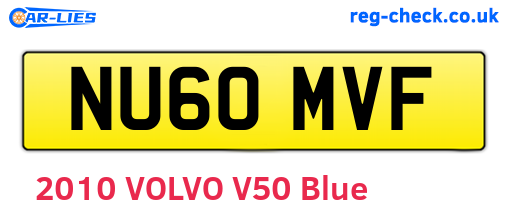 NU60MVF are the vehicle registration plates.