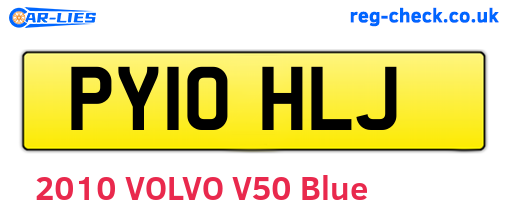PY10HLJ are the vehicle registration plates.