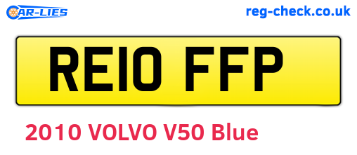 RE10FFP are the vehicle registration plates.