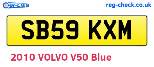 SB59KXM are the vehicle registration plates.