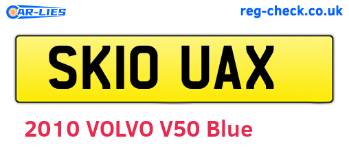 SK10UAX are the vehicle registration plates.