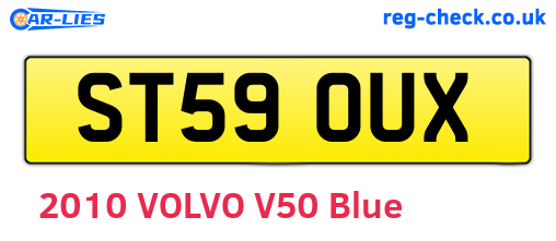 ST59OUX are the vehicle registration plates.