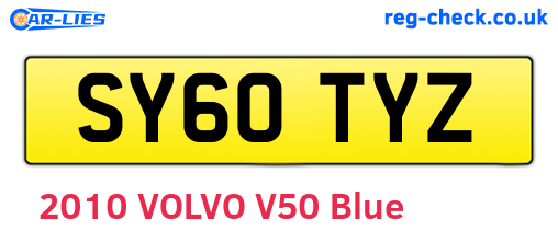 SY60TYZ are the vehicle registration plates.