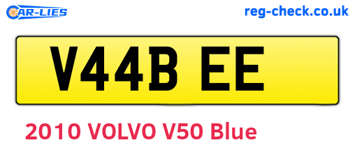 V44BEE are the vehicle registration plates.