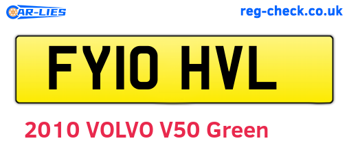 FY10HVL are the vehicle registration plates.