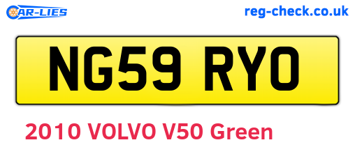 NG59RYO are the vehicle registration plates.