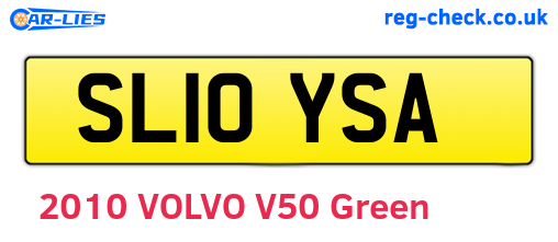 SL10YSA are the vehicle registration plates.