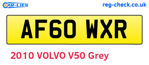AF60WXR are the vehicle registration plates.