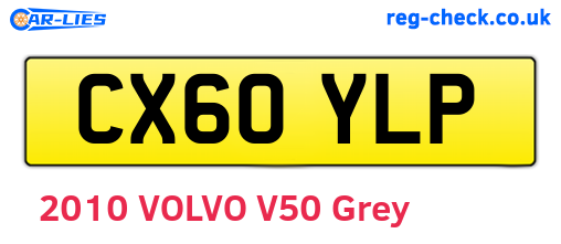 CX60YLP are the vehicle registration plates.