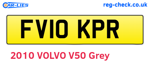 FV10KPR are the vehicle registration plates.