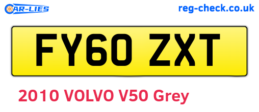 FY60ZXT are the vehicle registration plates.
