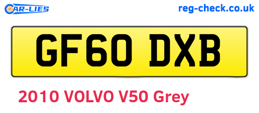 GF60DXB are the vehicle registration plates.