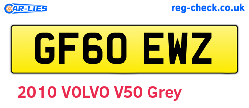 GF60EWZ are the vehicle registration plates.