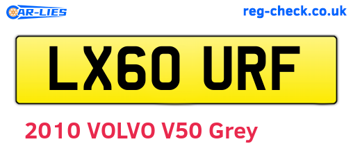 LX60URF are the vehicle registration plates.