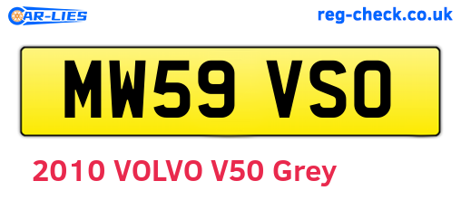 MW59VSO are the vehicle registration plates.