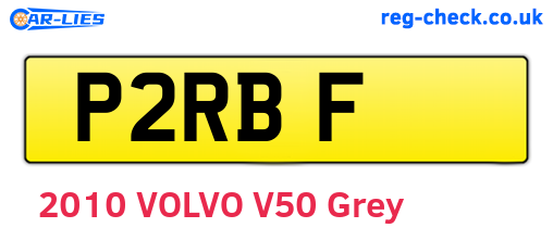 P2RBF are the vehicle registration plates.