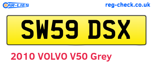 SW59DSX are the vehicle registration plates.