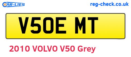 V50EMT are the vehicle registration plates.