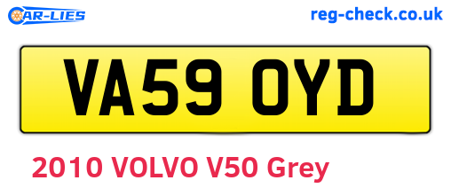 VA59OYD are the vehicle registration plates.