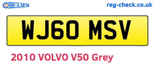 WJ60MSV are the vehicle registration plates.