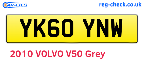 YK60YNW are the vehicle registration plates.