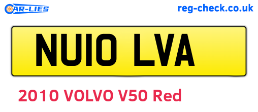 NU10LVA are the vehicle registration plates.