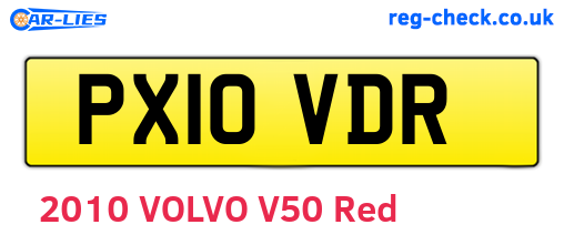 PX10VDR are the vehicle registration plates.