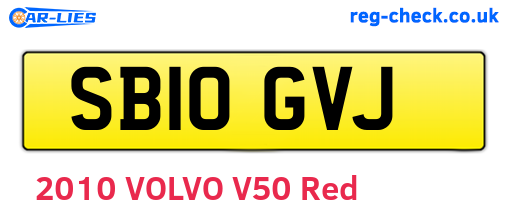 SB10GVJ are the vehicle registration plates.