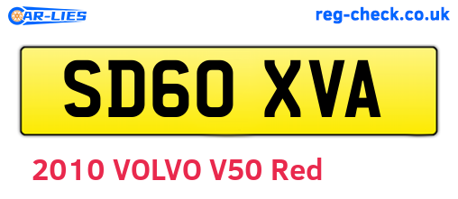 SD60XVA are the vehicle registration plates.