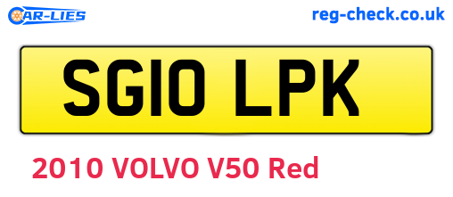 SG10LPK are the vehicle registration plates.