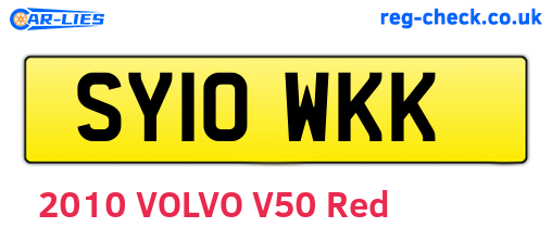 SY10WKK are the vehicle registration plates.