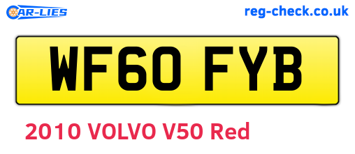 WF60FYB are the vehicle registration plates.