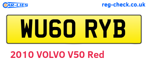 WU60RYB are the vehicle registration plates.