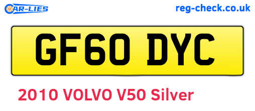 GF60DYC are the vehicle registration plates.
