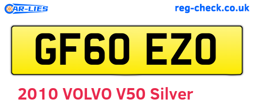 GF60EZO are the vehicle registration plates.