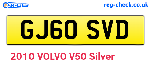 GJ60SVD are the vehicle registration plates.