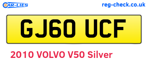 GJ60UCF are the vehicle registration plates.