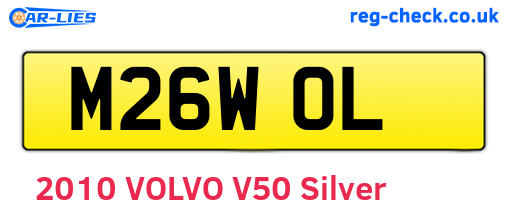 M26WOL are the vehicle registration plates.
