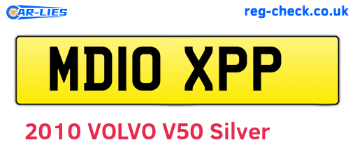 MD10XPP are the vehicle registration plates.