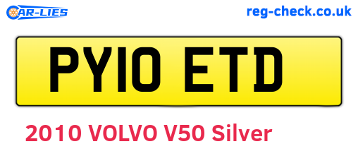 PY10ETD are the vehicle registration plates.