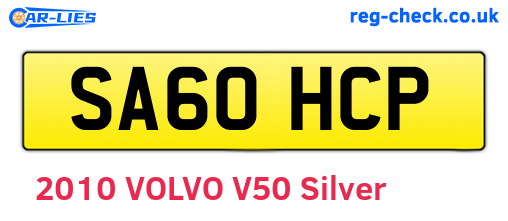 SA60HCP are the vehicle registration plates.