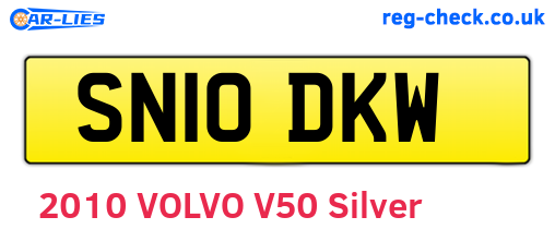 SN10DKW are the vehicle registration plates.