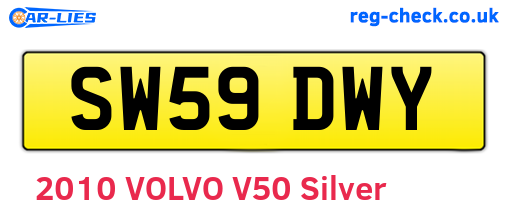 SW59DWY are the vehicle registration plates.