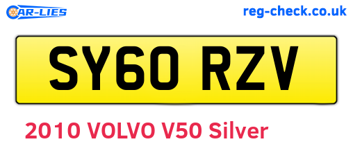 SY60RZV are the vehicle registration plates.