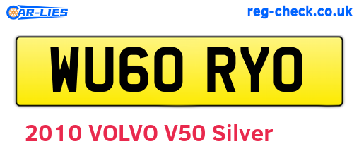 WU60RYO are the vehicle registration plates.