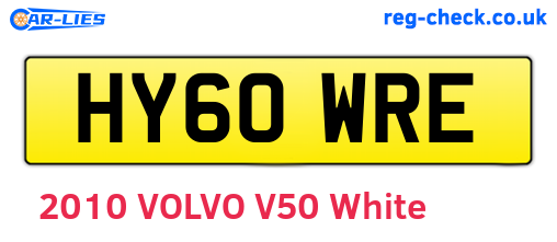 HY60WRE are the vehicle registration plates.