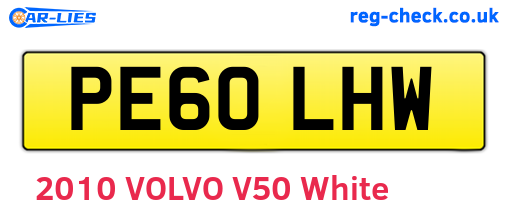 PE60LHW are the vehicle registration plates.