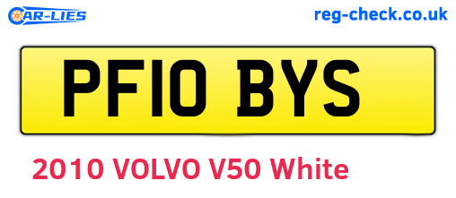 PF10BYS are the vehicle registration plates.