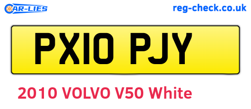 PX10PJY are the vehicle registration plates.