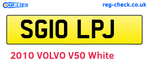 SG10LPJ are the vehicle registration plates.